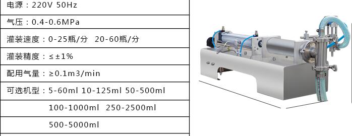 小型液體定量灌裝機(jī)技術(shù)參數(shù)：
